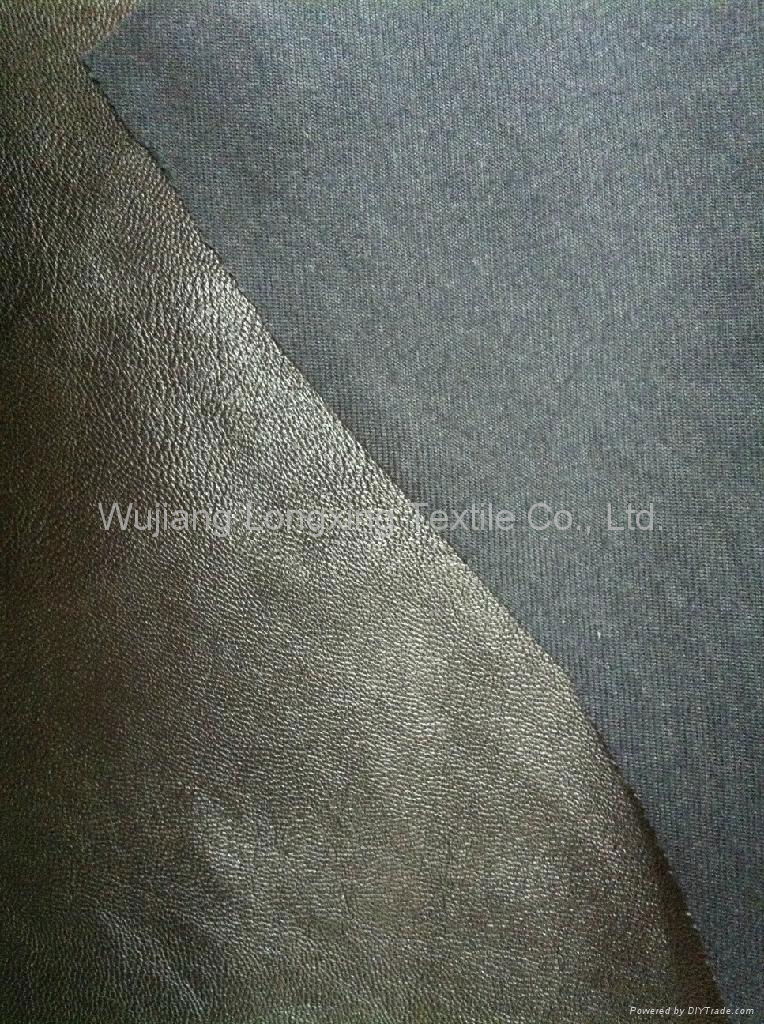 Semi-dull PU imitation leather bronzed fabric 