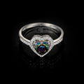 Heart Shaped Mystic Topaz Stone Ring In925 Sterling Silver