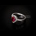 Fashion 925 Sterling Silver Ring With High Quality Red Corundum Stone 2