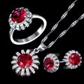 Factory Wholesale 925 Sterling Silver Jewelry Ring Earring Pendant Set 1