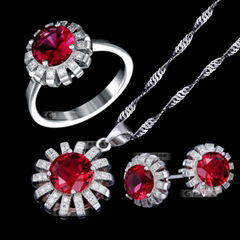 Factory Wholesale 925 Sterling Silver Jewelry Ring Earring Pendant Set