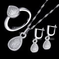 Top Selling Micro Pave Setting 925 Purity Sterling Silver Jewelry Sets