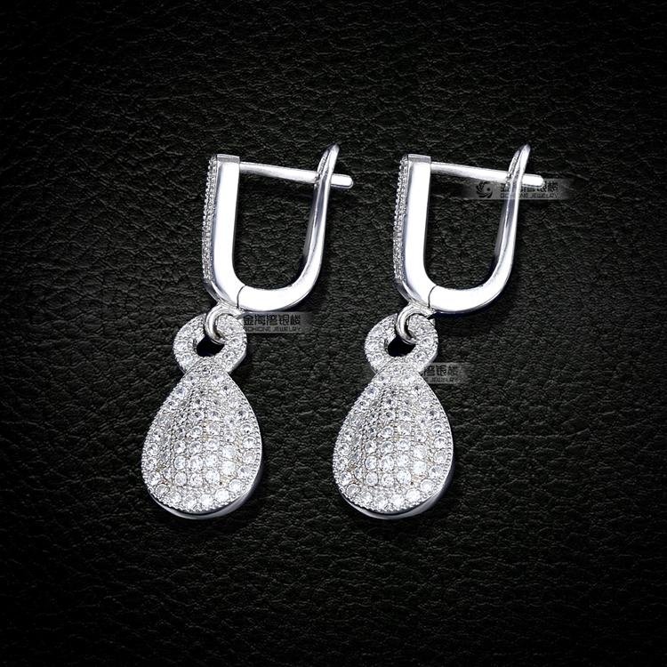 Top Selling Micro Pave Setting 925 Purity Sterling Silver Jewelry Sets 3
