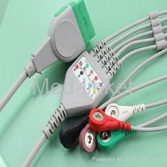 One-Piece Series ECG Cable with Leads