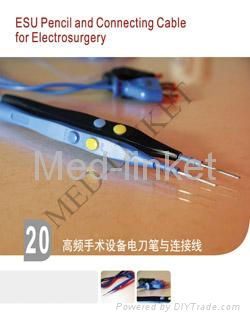 Disposable ESU pencil and Connecting cable for electrosurgery 2