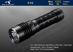 K26 1000 lumens rechargeabl LED flashlight