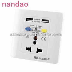 PRCD with double USB charger 10A socket