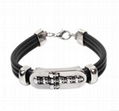 Unique Eight Skull Cross Leather Bracelet N657