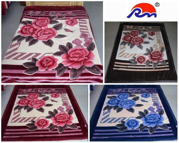 Raschel Blanket(King Size 2 Ply/1 Ply Carving Embossed Printed)