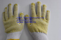 7 Gauge Cotton knitted  hand gloves with pvc dots 