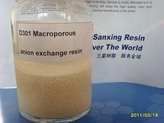 D301 Macroporous styrene series weakly alkaline anion exchange resin
