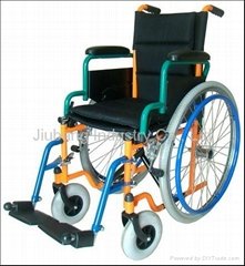 Pediatric steel wheelchair with the size of 14 inches for children use
