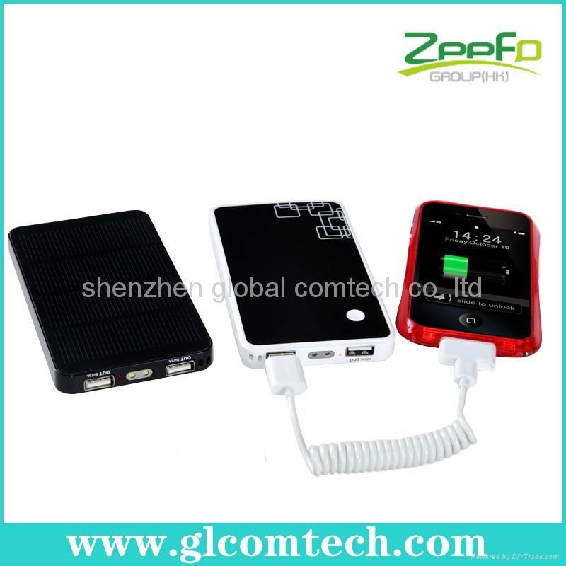 high capacity 6000mAh dual usb output solar multifunction power supply 5