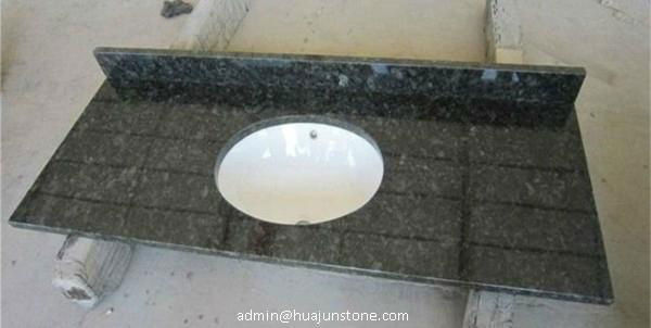 Butterfly Blue Granite Bathroom Vanity Tops with White Porcelain Sink