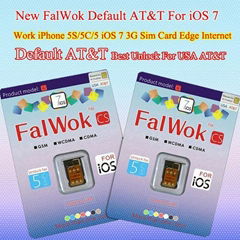 FalWok CS Default AT&T Unlock sim card for iPhone 5S/5C/5 Only Unlock USA AT&T C