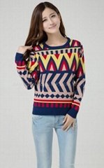 Ladies Fashion Knitted Sweater Pullover