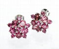 925 sterling silver earrings with pink tourmaline 1