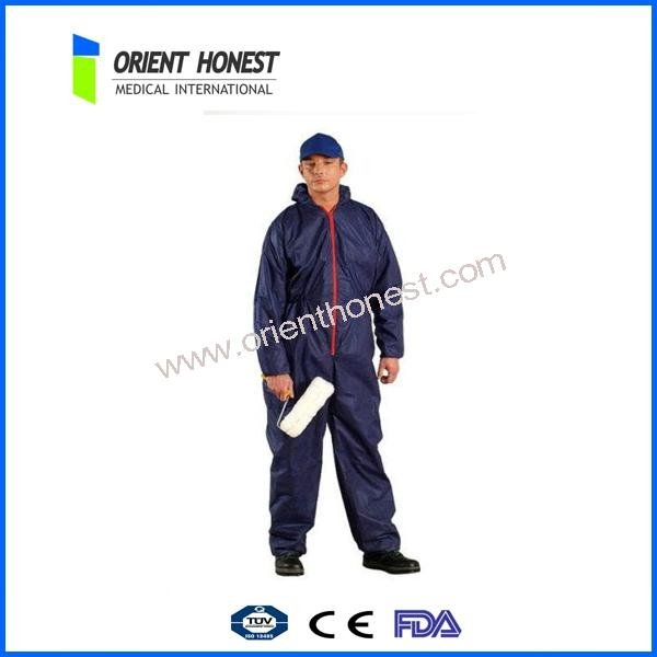 Protective PP+PE Red Disposable Coveralls 1