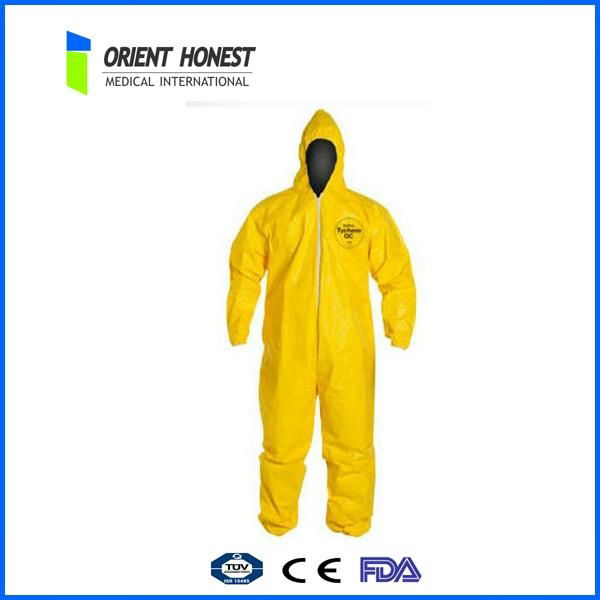 Protective PP+PE Red Disposable Coveralls 3