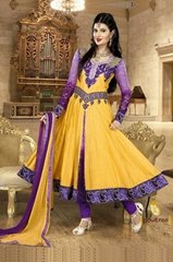 Pavitraa  Mesmerizing Yellow and Purple Salwar Kameez