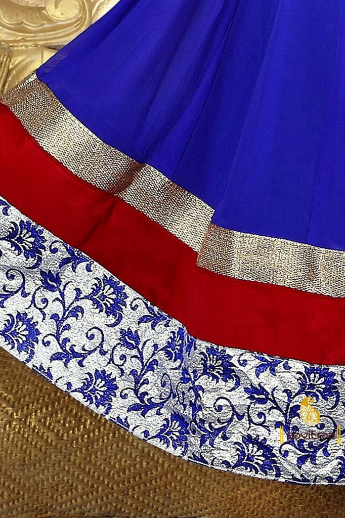 Pavitraa  Exquisite Red, White and Royal Blue Salwar Kameez 4