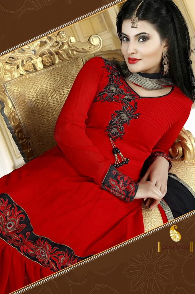  	Pavitraa  Elegant Magenta Red and Black Salwar Kameez 2