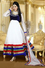 Pavitraa  Fancy Royal Blue and White Color Salwar Kameez