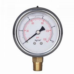 Oil liquid filled pressure gauge