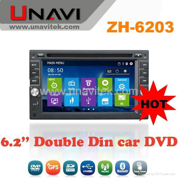 UNAVI Double Din 6.2 inch Car DVD Player with GPS Navigation