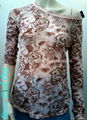 Floral print tunic with scarf slim fit 2