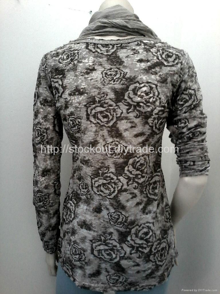 Floral print tunic with scarf slim fit 3