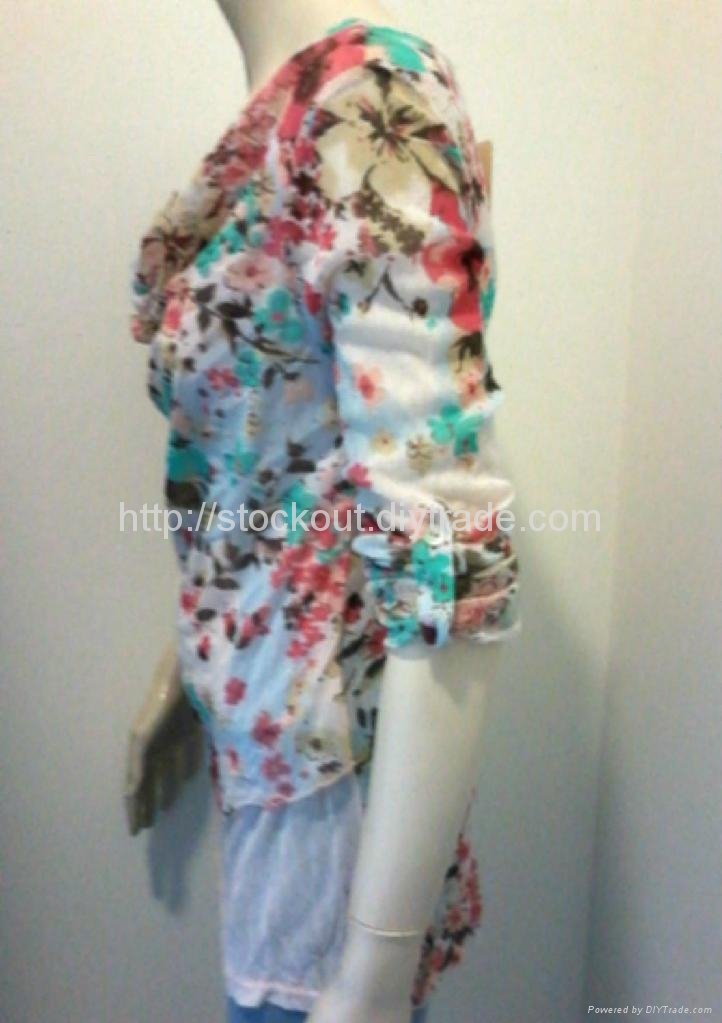 Elegant floral print tunic slim fit 2