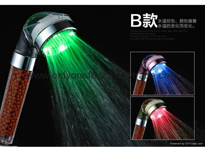 hot selling cool led color changing shower head seven colors changable  3