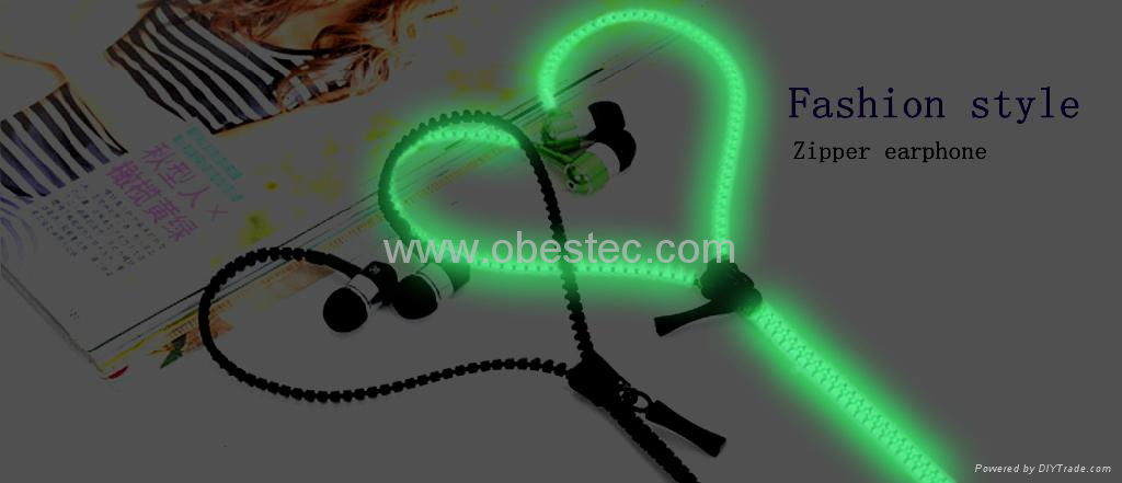 Noctilucent Glowing Zipper earphone 3