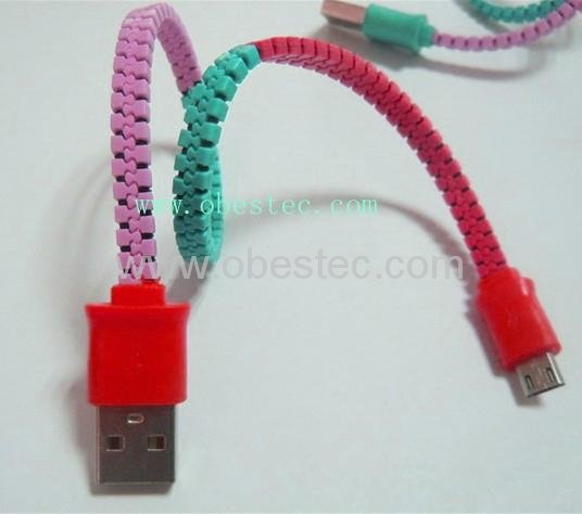 Colorful USB Zipper cable