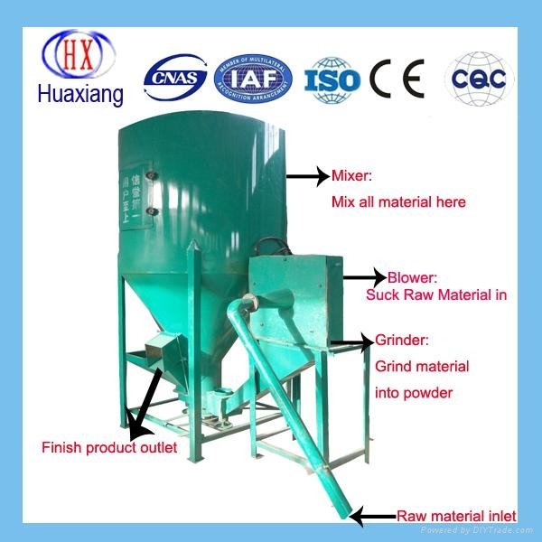 Vertical Type Animal Feed Grinder and Mixer 