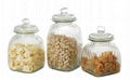 Clear glass canister for food