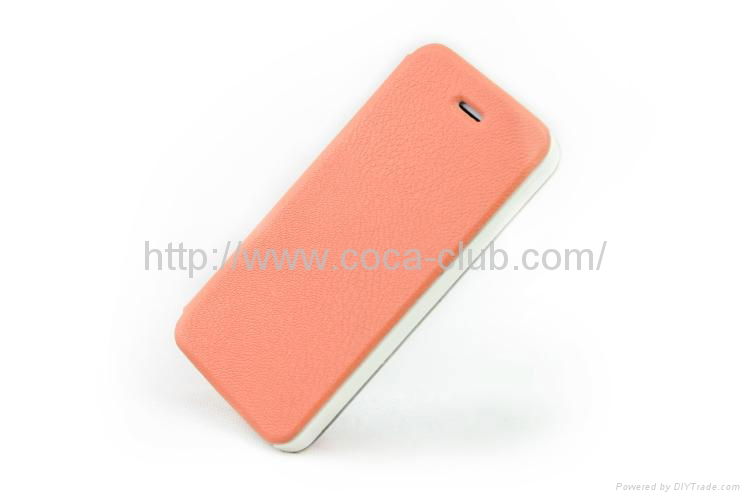 Orange peel grain case for iPhone5C w/t foldable stand and inbuilt fixed housing 3