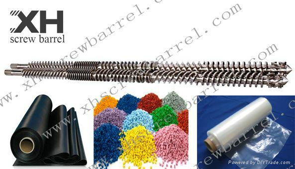 Granulator extruding screw barrels 4