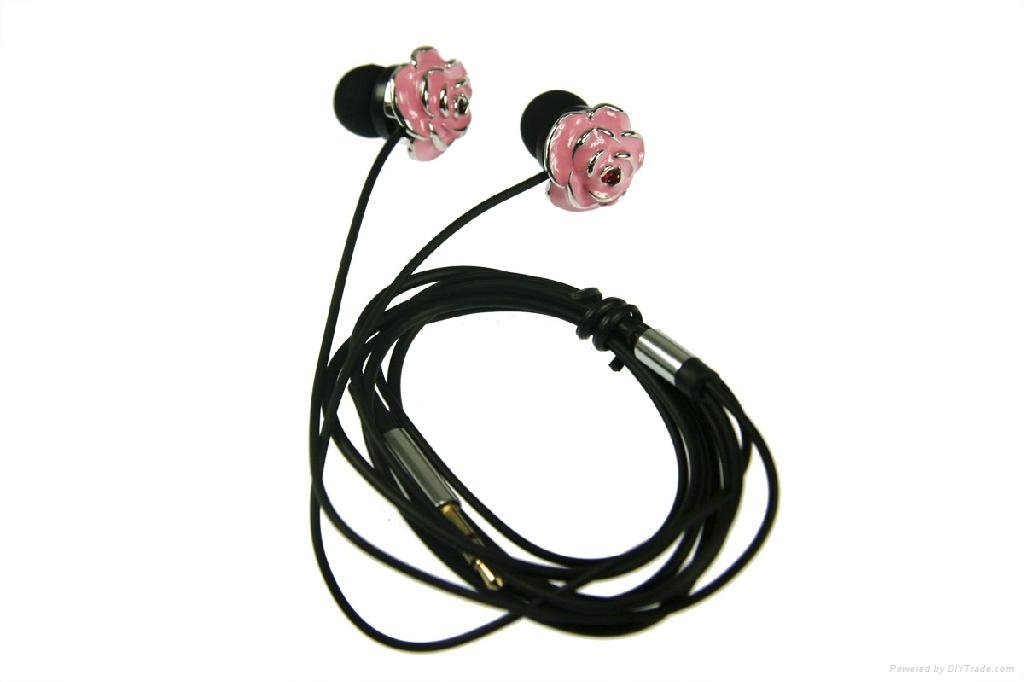 Hot!!! super cute Rose earphone for girls   5