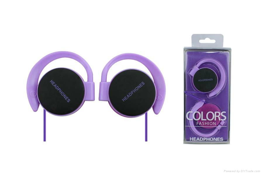 High quality ear hook colorful sport earphones 2