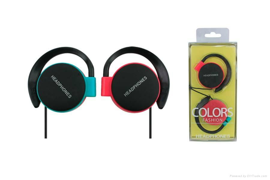 High quality ear hook colorful sport earphones 4