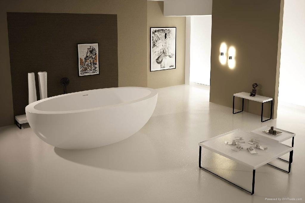 Solid surface artificial stone bathtub BS-S08