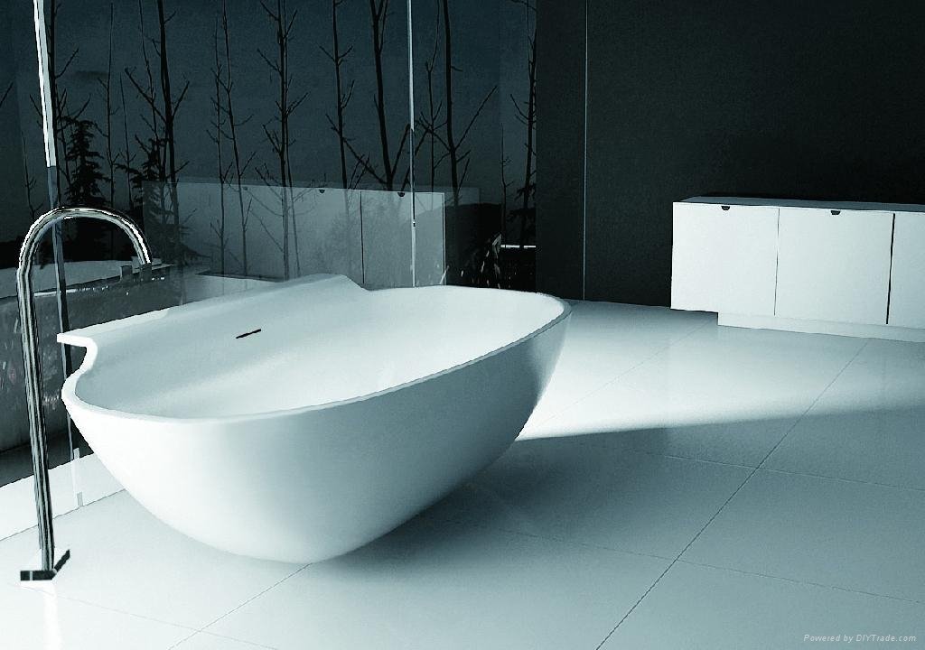 Solid surface artificial stone bathtub BS-S18