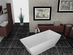 Solid surface artificial stone bathtub BS-S22