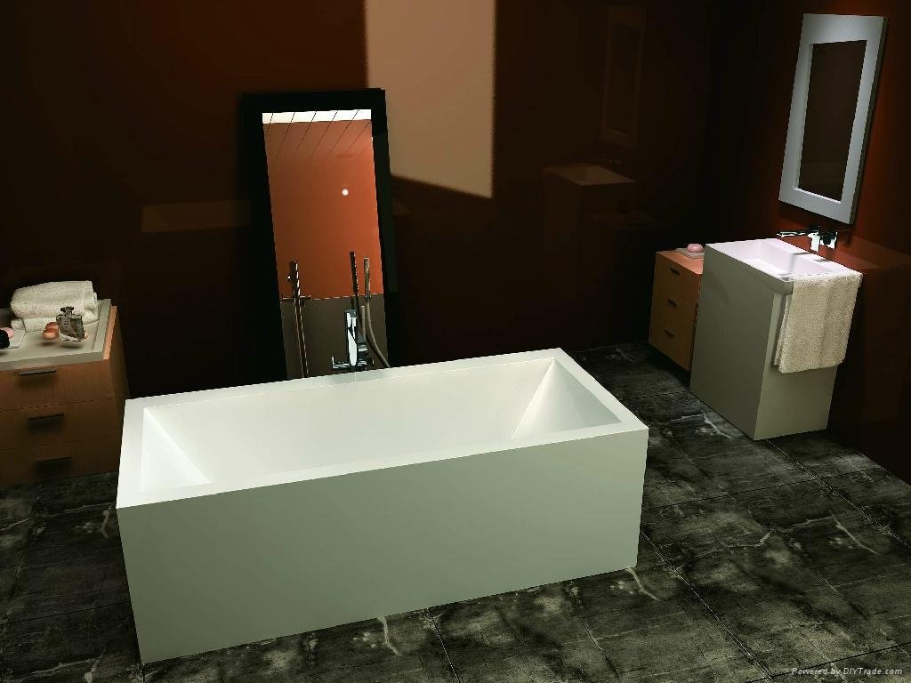 Solid surface artificial stone bathtub BS-S26