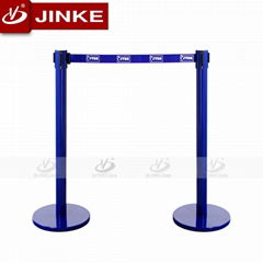 Crowd control retractable belt stanchions