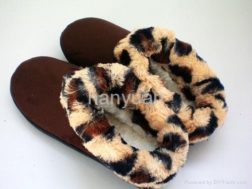 Faux suede with leopard faux fur indoor slipper for women 36-41 2