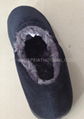 Solid velvet with faux fur men slipper 41-46 2