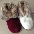 Flannel with faux rabbit fur women indoor boot slipper 36-41 1